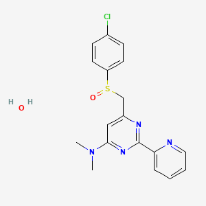 6-[(4-chlorobenzenesulfinyl)methyl]-N,N-dimethyl-2-(pyridin-2-yl)pyrimidin-4-amine hydrate