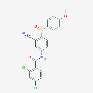 molecular formula C21H14Cl2N2O3S B3037221 2,4-二氯-N-{3-氰基-4-[(4-甲氧苯基)亚磺酰基]苯基}苯甲酰胺 CAS No. 477710-03-5