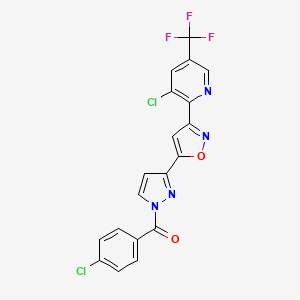 (4-Chlorophenyl)-[3-[3-[3-chloro-5-(trifluoromethyl)pyridin-2-yl]-1,2-oxazol-5-yl]pyrazol-1-yl]methanone