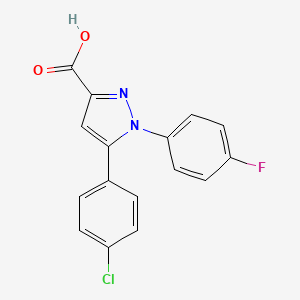 molecular formula C16H10ClFN2O2 B3037224 5-(4-chlorophenyl)-1-(4-fluorophenyl)-1H-pyrazole-3-carboxylic acid CAS No. 477712-02-0
