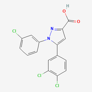 1-(3-chlorophenyl)-5-(3,4-dichlorophenyl)-1H-pyrazole-3-carboxylic acid