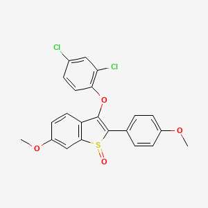 molecular formula C22H16Cl2O4S B3037237 3-(2,4-dichlorophenoxy)-6-methoxy-2-(4-methoxyphenyl)-1H-1-benzothiophen-1-one CAS No. 477762-76-8