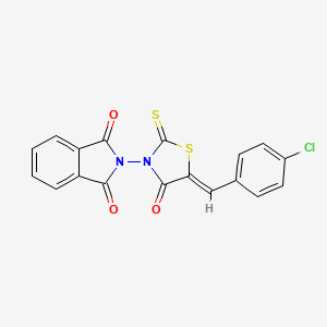molecular formula C18H9ClN2O3S2 B3037240 2-[(5Z)-5-[(4-氯苯基)亚甲基]-4-氧代-2-硫代亚甲基-1,3-噻唑烷-3-基]异吲哚-1,3-二酮 CAS No. 477845-32-2