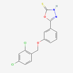 molecular formula C15H10Cl2N2O2S B3037244 5-{3-[(2,4-Dichlorobenzyl)oxy]phenyl}-1,3,4-oxadiazole-2-thiol CAS No. 477846-53-0