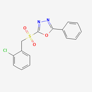 molecular formula C15H11ClN2O3S B3037246 2-氯苄基 5-苯基-1,3,4-恶二唑-2-基砜 CAS No. 477846-80-3