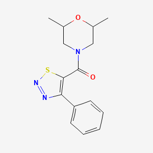 molecular formula C15H17N3O2S B3037247 (2,6-Dimethylmorpholino)(4-phenyl-1,2,3-thiadiazol-5-yl)methanone CAS No. 477847-65-7