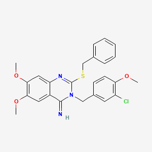 2-(benzylsulfanyl)-3-(3-chloro-4-methoxybenzyl)-6,7-dimethoxy-4(3H)-quinazolinimine