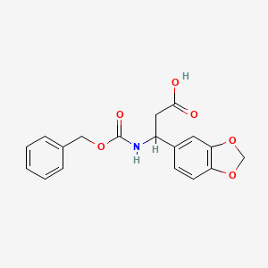 molecular formula C18H17NO6 B3037259 3-(1,3-Benzodioxol-5-yl)-3-{[(benzyloxy)carbonyl]amino}propanoic acid CAS No. 477849-02-8