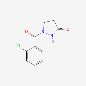 molecular formula C10H9ClN2O2 B3037264 1-(2-氯苯甲酰)吡唑烷-3-酮 CAS No. 477850-56-9