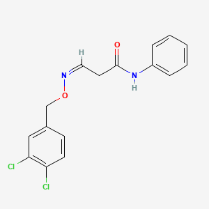 molecular formula C16H14Cl2N2O2 B3037265 (3Z)-3-[(3,4-dichlorophenyl)methoxyimino]-N-phenylpropanamide CAS No. 477851-69-7