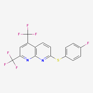 molecular formula C16H7F7N2S B3037267 5,7-Bis(trifluoromethyl)[1,8]naphthyridin-2-yl 4-fluorophenyl sulfide CAS No. 477851-91-5