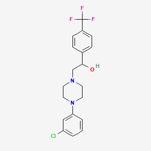 molecular formula C19H20ClF3N2O B3037280 2-[4-(3-Chlorophenyl)piperazino]-1-[4-(trifluoromethyl)phenyl]-1-ethanol CAS No. 477853-87-5