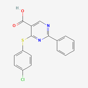 4-[(4-Chlorophenyl)sulfanyl]-2-phenyl-5-pyrimidinecarboxylic acid