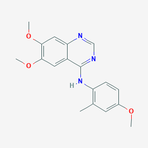 molecular formula C18H19N3O3 B3037292 6,7-dimethoxy-N-(4-methoxy-2-methylphenyl)-4-quinazolinamine CAS No. 477855-11-1