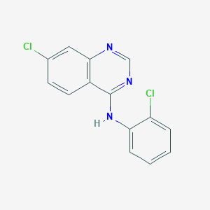 molecular formula C14H9Cl2N3 B3037295 7-chloro-N-(2-chlorophenyl)quinazolin-4-amine CAS No. 477856-21-6