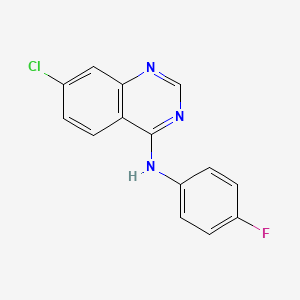 molecular formula C14H9ClFN3 B3037296 7-氯-N-(4-氟苯基)喹唑啉-4-胺 CAS No. 477856-23-8