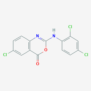 molecular formula C14H7Cl3N2O2 B3037316 6-chloro-2-(2,4-dichloroanilino)-4H-3,1-benzoxazin-4-one CAS No. 477859-06-6