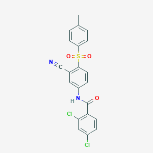 2,4-dichloro-N-{3-cyano-4-[(4-methylphenyl)sulfonyl]phenyl}benzenecarboxamide