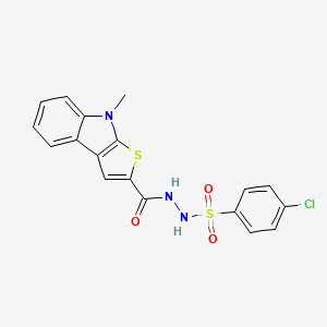 4-chloro-N'-[(8-methyl-8H-thieno[2,3-b]indol-2-yl)carbonyl]benzenesulfonohydrazide