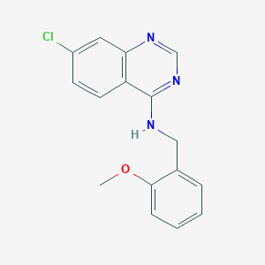 molecular formula C16H14ClN3O B3037326 7-氯-N-[(2-甲氧基苯基)甲基]喹唑啉-4-胺 CAS No. 477861-94-2