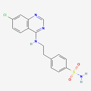 molecular formula C16H15ClN4O2S B3037329 4-{2-[(7-Chloro-4-quinazolinyl)amino]ethyl}benzenesulfonamide CAS No. 477862-07-0