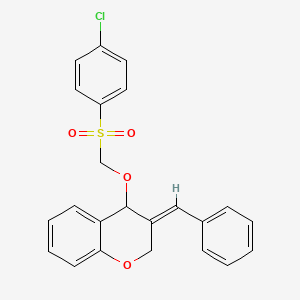 molecular formula C23H19ClO4S B3037334 (3E)-3-benzylidene-4-[(4-chlorophenyl)sulfonylmethoxy]-4H-chromene CAS No. 477864-33-8