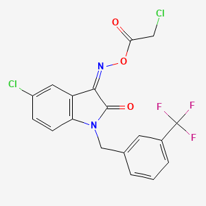 [(Z)-[5-chloro-2-oxo-1-[[3-(trifluoromethyl)phenyl]methyl]indol-3-ylidene]amino] 2-chloroacetate