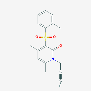 molecular formula C17H17NO3S B3037337 4,6-二甲基-3-[(2-甲基苯基)磺酰基]-1-(2-炔丙基)-2(1H)-吡啶酮 CAS No. 477864-59-8