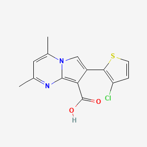 molecular formula C14H11ClN2O2S B3037339 7-(3-Chlorothiophen-2-yl)-2,4-dimethylpyrrolo[1,2-a]pyrimidine-8-carboxylic acid CAS No. 477864-90-7