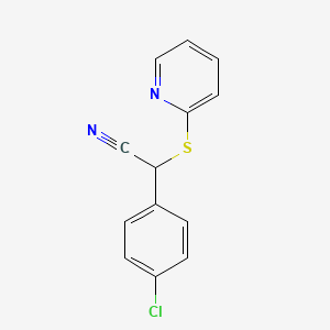 molecular formula C13H9ClN2S B3037342 2-(4-Chlorophenyl)-2-(2-pyridinylsulfanyl)acetonitrile CAS No. 477865-18-2
