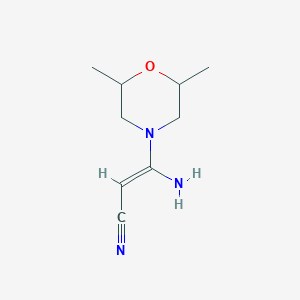 (E)-3-amino-3-(2,6-dimethylmorpholin-4-yl)prop-2-enenitrile
