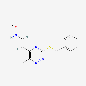 molecular formula C14H16N4OS B3037349 3-(Benzylsulfanyl)-5-(2-(methoxyamino)vinyl)-6-methyl-1,2,4-triazine CAS No. 477866-65-2