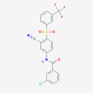 3-chloro-N-(3-cyano-4-{[3-(trifluoromethyl)phenyl]sulfonyl}phenyl)benzenecarboxamide