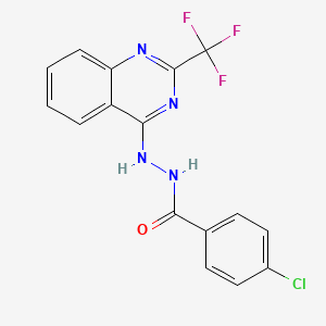 molecular formula C16H10ClF3N4O B3037351 4-氯-N'-[2-(三氟甲基)-4-喹唑啉基]苯甲酰肼 CAS No. 477867-50-8