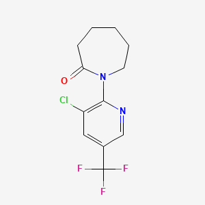 molecular formula C12H12ClF3N2O B3037363 1-[3-Chloro-5-(trifluoromethyl)pyridin-2-yl]azepan-2-one CAS No. 477869-94-6
