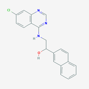 molecular formula C20H16ClN3O B3037364 2-[(7-Chloro-4-quinazolinyl)amino]-1-(2-naphthyl)-1-ethanol CAS No. 477870-05-6