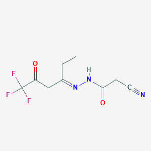 2-cyano-N-[(E)-(6,6,6-trifluoro-5-oxohexan-3-ylidene)amino]acetamide