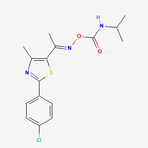 molecular formula C16H18ClN3O2S B3037383 2-(4-Chlorophenyl)-5-({[(isopropylamino)carbonyl]oxy}ethanimidoyl)-4-methyl-1,3-thiazole CAS No. 477872-52-9