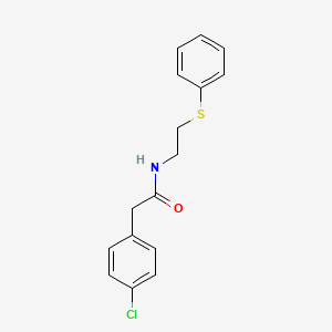 molecular formula C16H16ClNOS B3037388 2-(4-chlorophenyl)-N-[2-(phenylsulfanyl)ethyl]acetamide CAS No. 477886-10-5