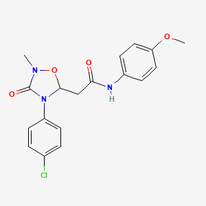 molecular formula C18H18ClN3O4 B3037394 2-[4-(4-chlorophenyl)-2-methyl-3-oxo-1,2,4-oxadiazolan-5-yl]-N-(4-methoxyphenyl)acetamide CAS No. 477888-23-6