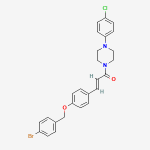 (E)-3-[4-[(4-bromophenyl)methoxy]phenyl]-1-[4-(4-chlorophenyl)piperazin-1-yl]prop-2-en-1-one