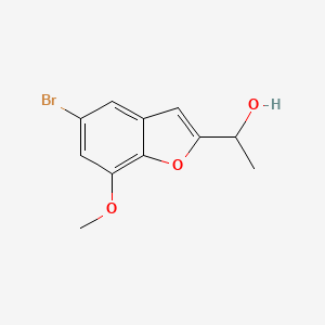 molecular formula C11H11BrO3 B3037397 1-(5-Bromo-7-methoxy-1-benzofuran-2-yl)-1-ethanol CAS No. 477889-74-0