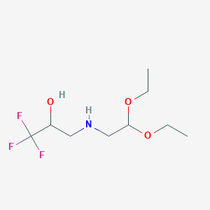 molecular formula C9H18F3NO3 B3037398 3-[(2,2-Diethoxyethyl)amino]-1,1,1-trifluoro-2-propanol CAS No. 477889-87-5