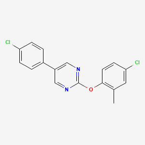 molecular formula C17H12Cl2N2O B3037401 2-(4-氯-2-甲基苯氧基)-5-(4-氯苯基)嘧啶 CAS No. 478029-23-1