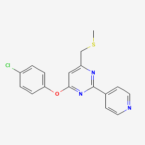 4-(4-Chlorophenoxy)-6-((methylsulfanyl)methyl)-2-(4-pyridinyl)pyrimidine
