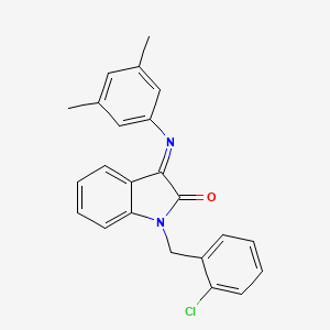 molecular formula C23H19ClN2O B3037408 1-(2-chlorobenzyl)-3-[(3,5-dimethylphenyl)imino]-1,3-dihydro-2H-indol-2-one CAS No. 478031-71-9