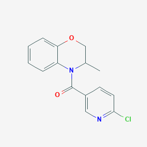molecular formula C15H13ClN2O2 B3037409 (6-chloro-3-pyridinyl)(3-methyl-2,3-dihydro-4H-1,4-benzoxazin-4-yl)methanone CAS No. 478031-98-0