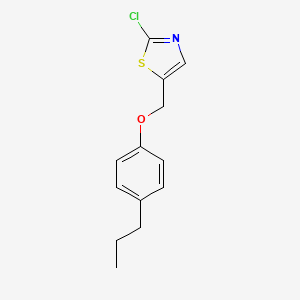 molecular formula C13H14ClNOS B3037415 2-Chloro-5-[(4-propylphenoxy)methyl]-1,3-thiazole CAS No. 478032-32-5