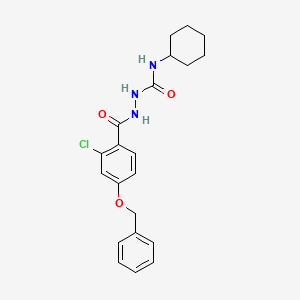 molecular formula C21H24ClN3O3 B3037425 2-[4-(benzyloxy)-2-chlorobenzoyl]-N-cyclohexyl-1-hydrazinecarboxamide CAS No. 478039-95-1