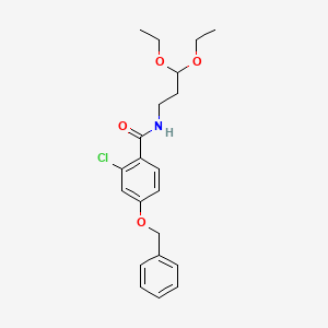 molecular formula C21H26ClNO4 B3037426 4-(benzyloxy)-2-chloro-N-(3,3-diethoxypropyl)benzenecarboxamide CAS No. 478040-18-5